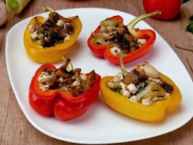 Перець фарширований бринзою та грибами