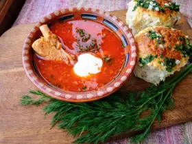 Борщ український на ребрах