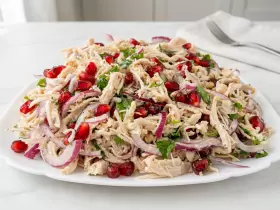 Салат з куркою, горіхами та гранатом