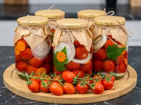Мариновані помідори чері з паприкою та часником на зиму
